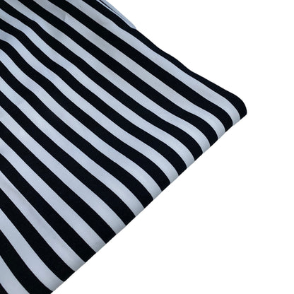 Striped Mercerized Cotton - 60” - Black/White