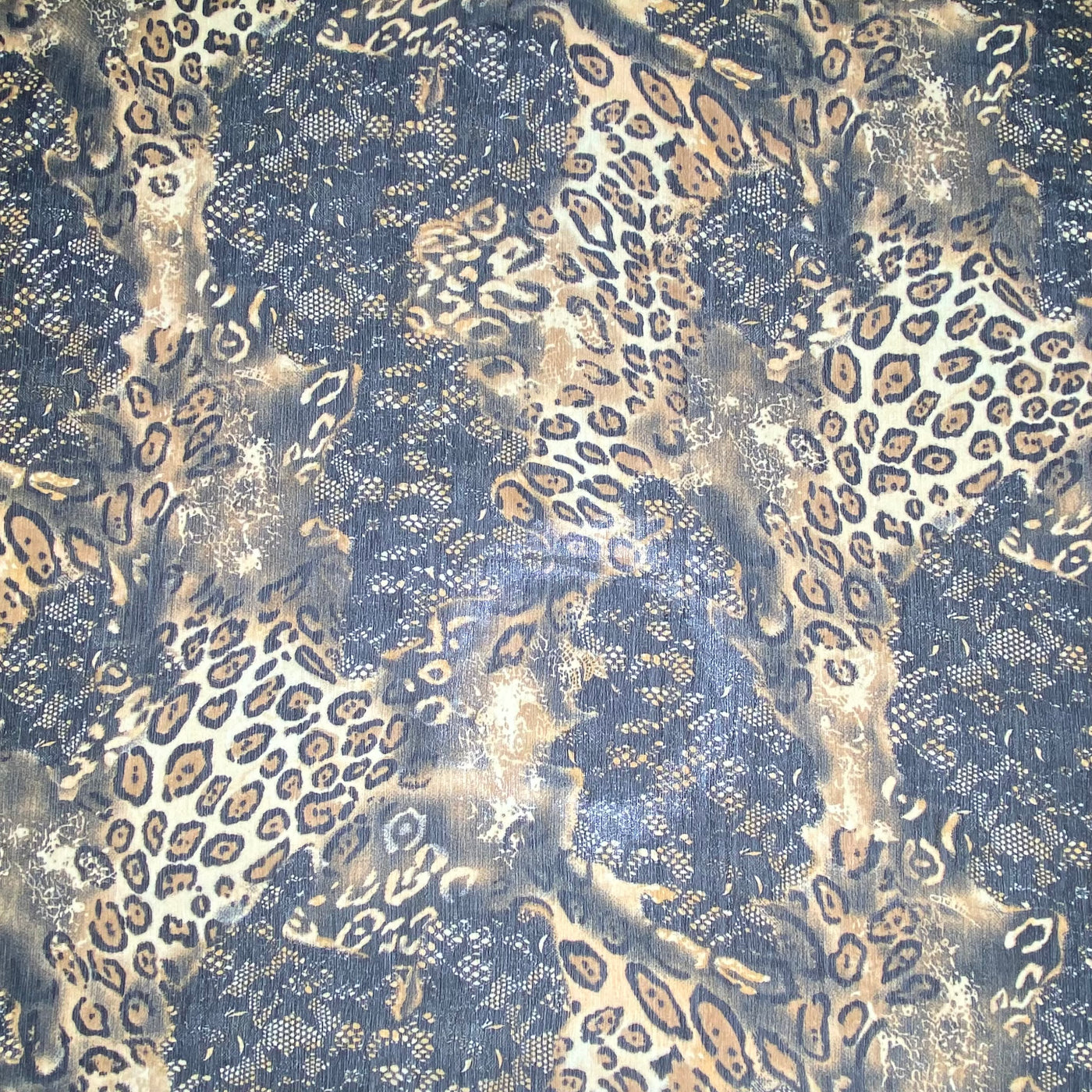Printed Crinkled Polyester Chiffon - Cheetah
