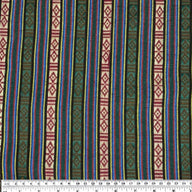 Woven Polyester - Striped Aztec - Green