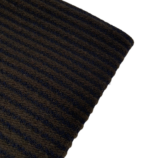 Striped Wool Coating - Remnant - Brown/Black