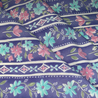 Floral Striped Printed Polyester - 44” - Purple