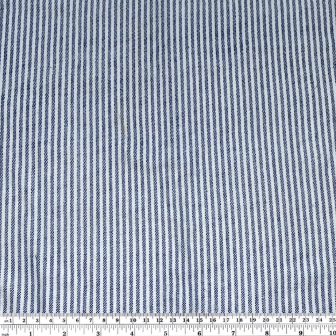 Printed Cotton Flannel - Striped - White/Navy