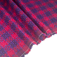 Plaid Coating Wool Blend - Pink/Purple