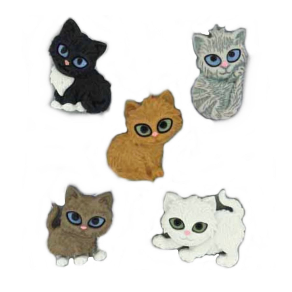 Novelty Buttons - Kit N Kabooble - 5pcs