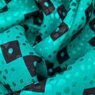 Printed Silk Crepe De Chine - Green/Black