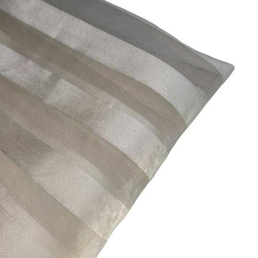 Striped Silk Organza - 42” - White