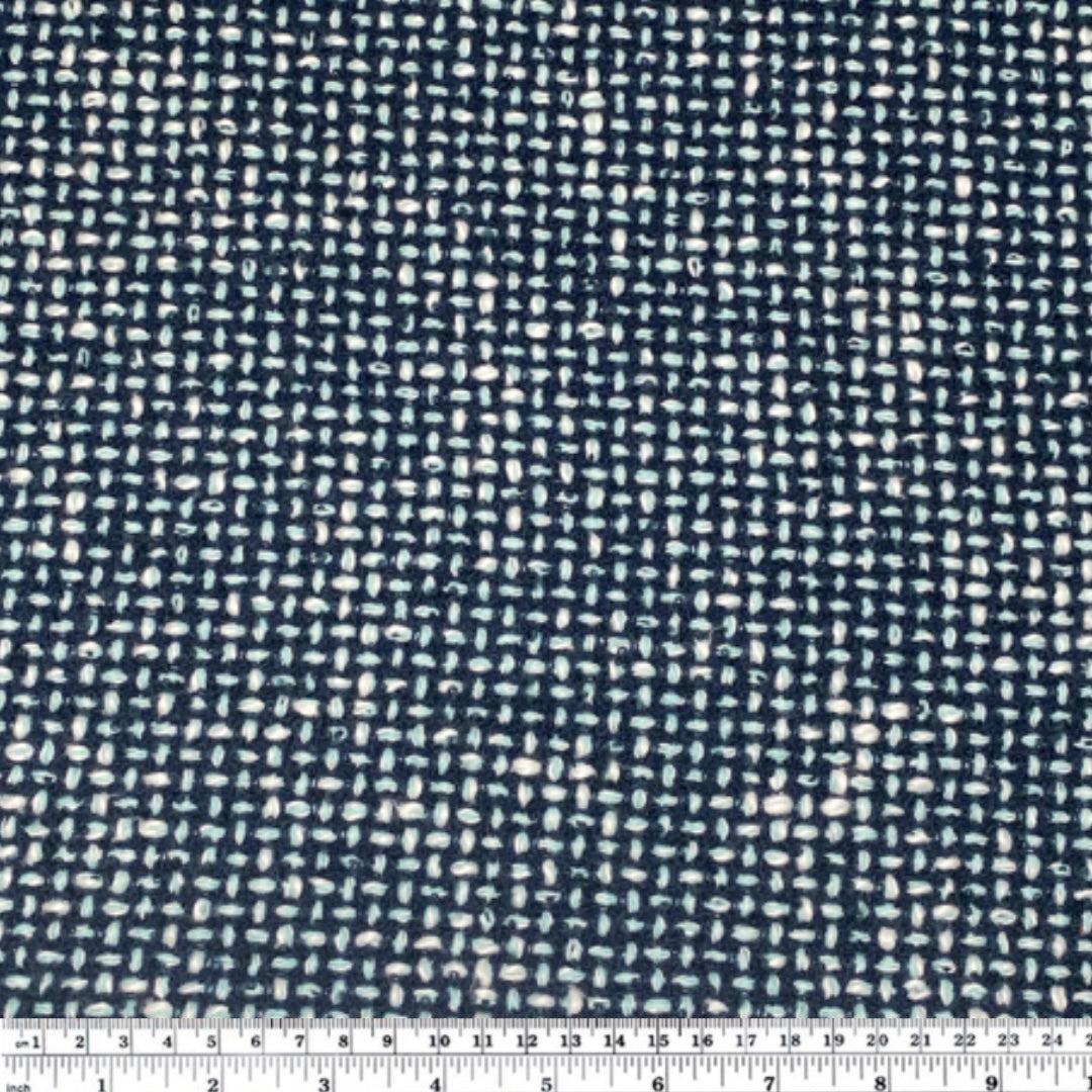 Wool Boucle - Blue/White