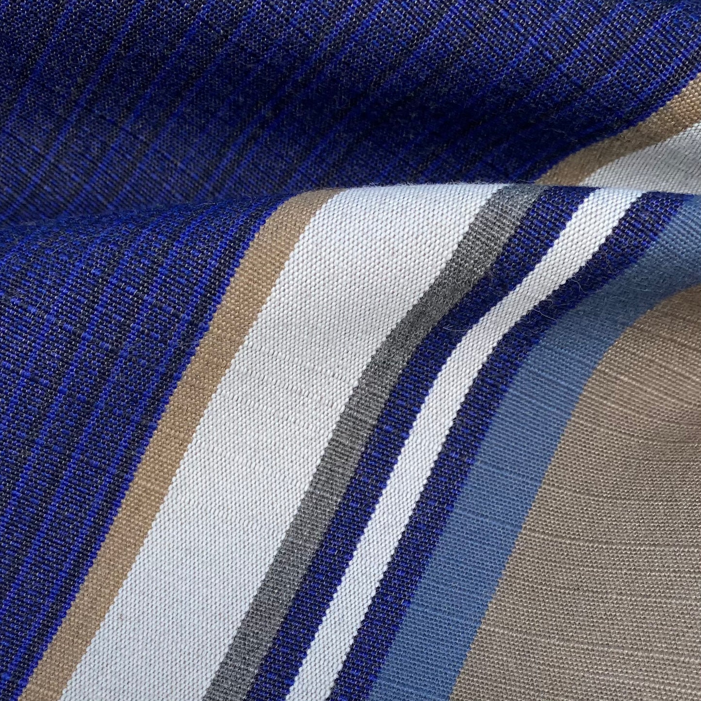 Sunbrella Striped Woven Upholstery - 48” - Blue/White/Beige