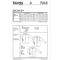 Burda Style 7045 - Shirt Sewing Pattern