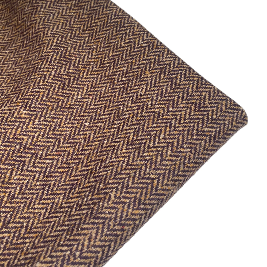 Herringbone Wool - Brown/Purple