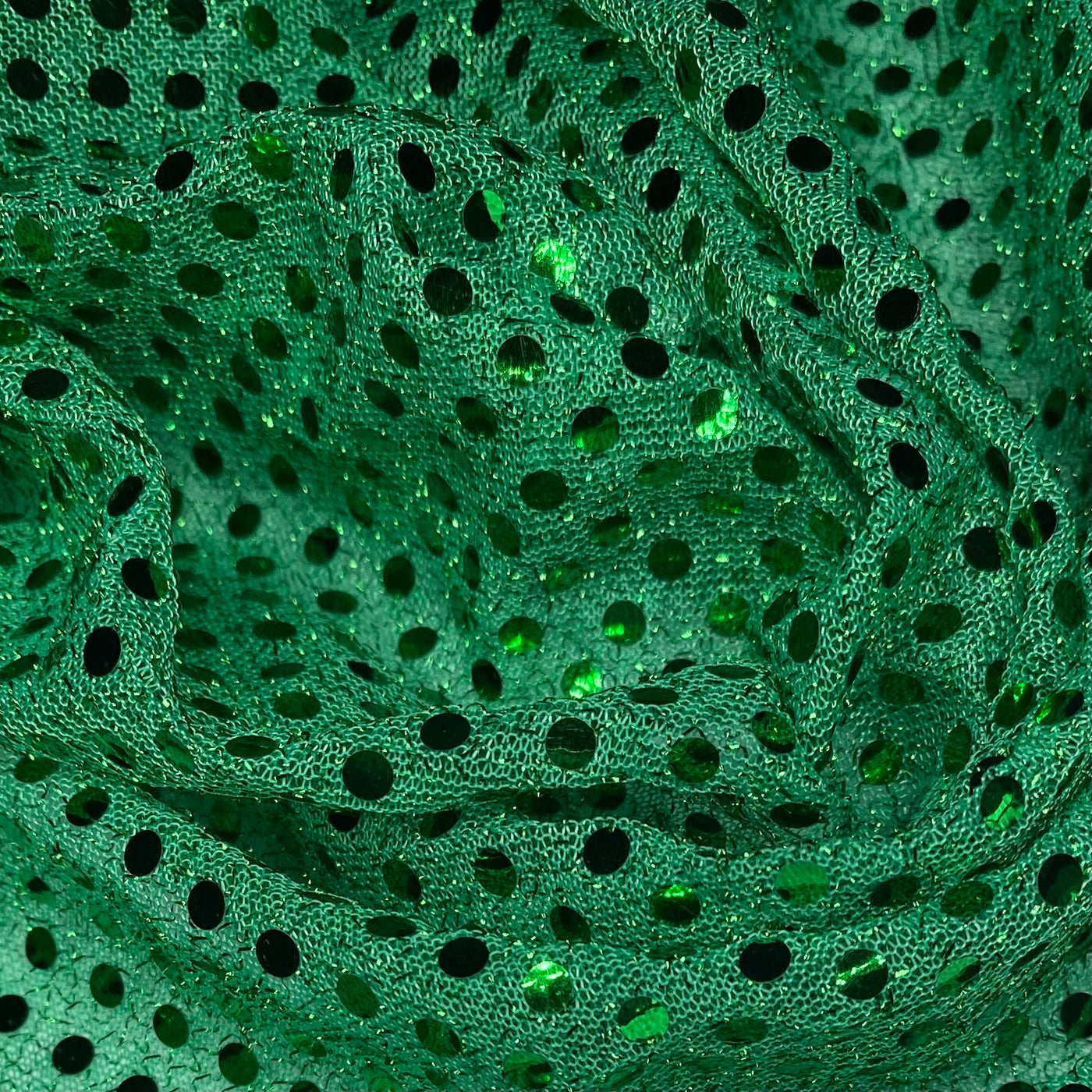 Faux Sequin Shiny Confetti Dot Knit - 44” - Green