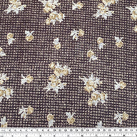 Floral Printed Polyester Crepe - 44” - Brown/Beige