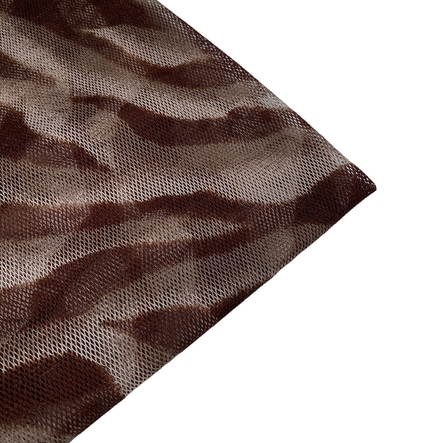 Printed Stretch Mesh - Zebra Print - Beige/Brown