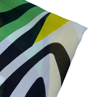 Printed Polyester Chiffon - With Border - Green/Yellow/Black/White