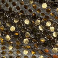 Faux Sequin Large Shiny Confetti Dot Knit - 46” - Gold/Black