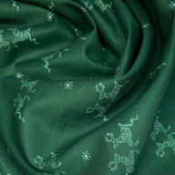 Quilting Cotton - Little Christmas Reindeer - 44” - Green