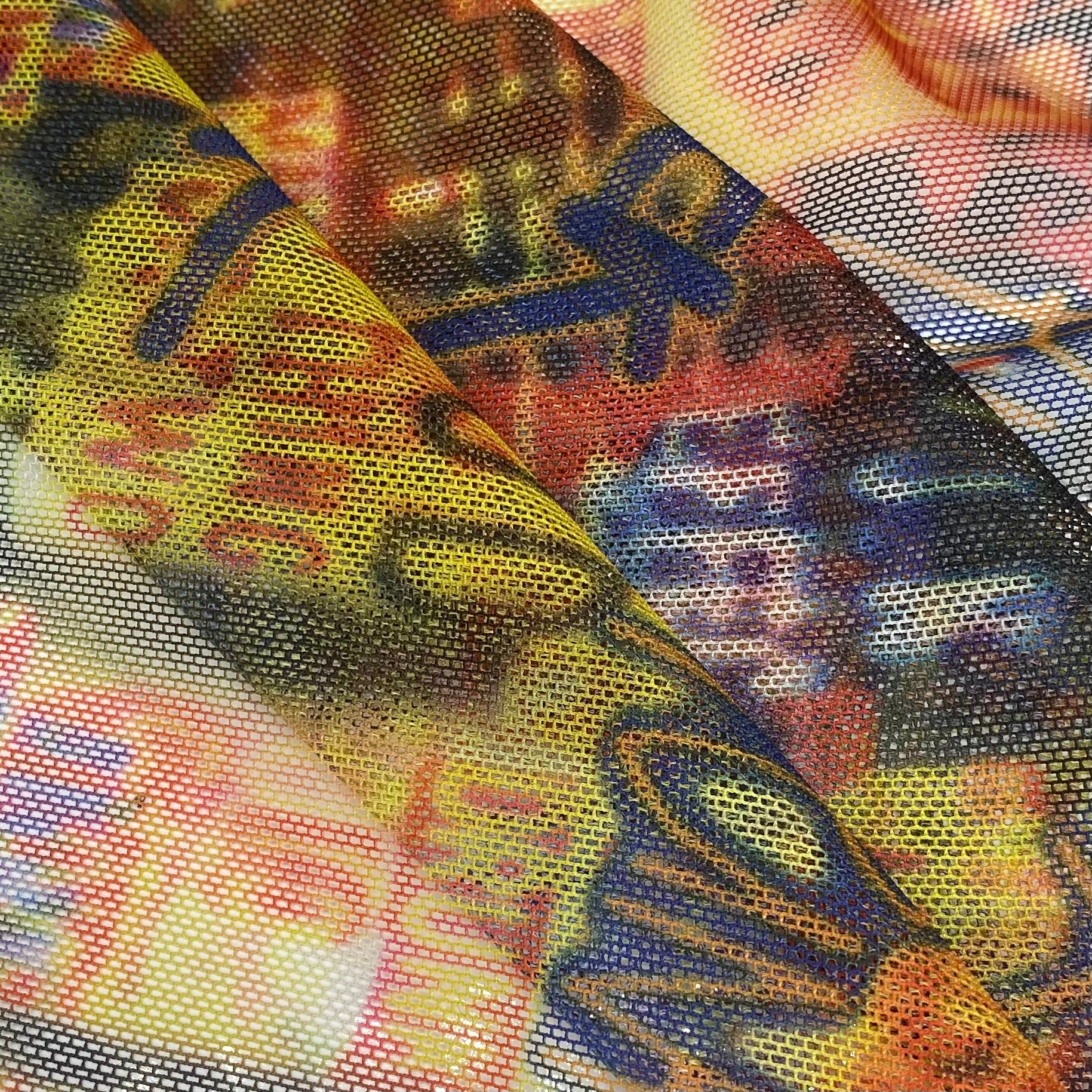 Printed Stretch Nylon Mesh - Punk Rock Print