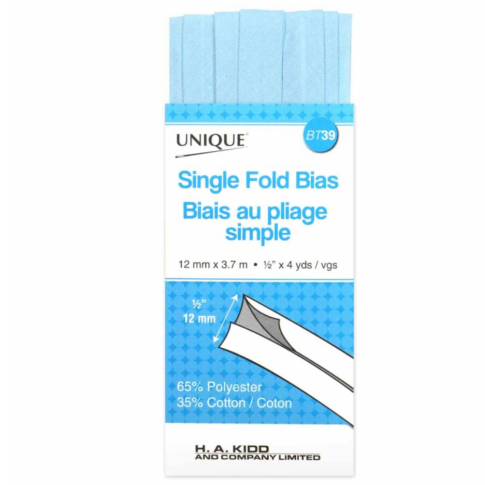 Single Fold Bias Tape - 12mm x 3.7m