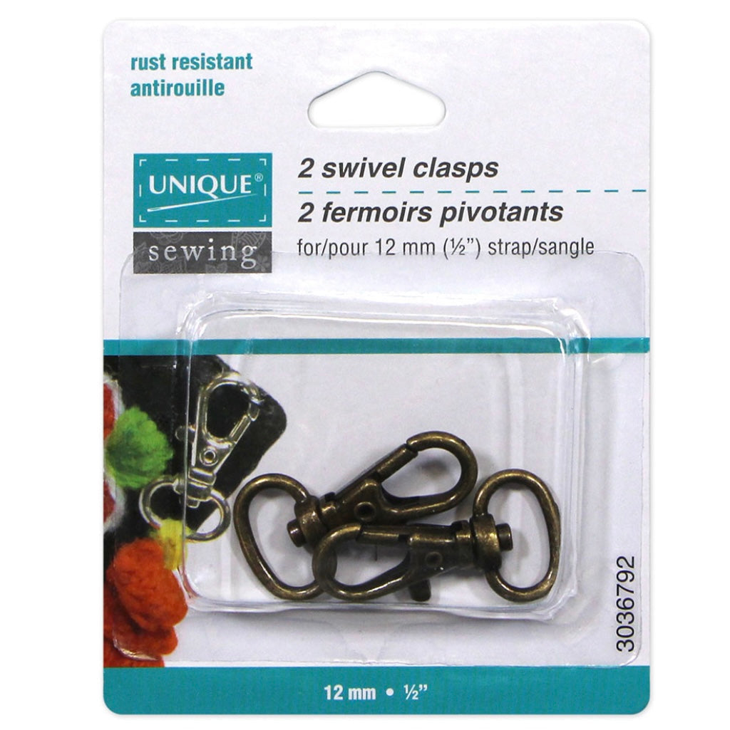 Swivel Hooks - 12mm (1/2″) - Gunmetal - 2 pcs