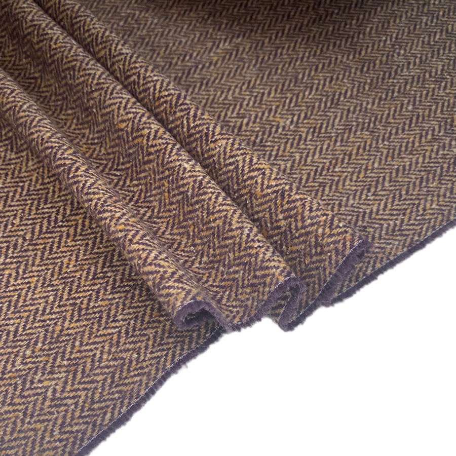 Herringbone Wool - Brown/Purple