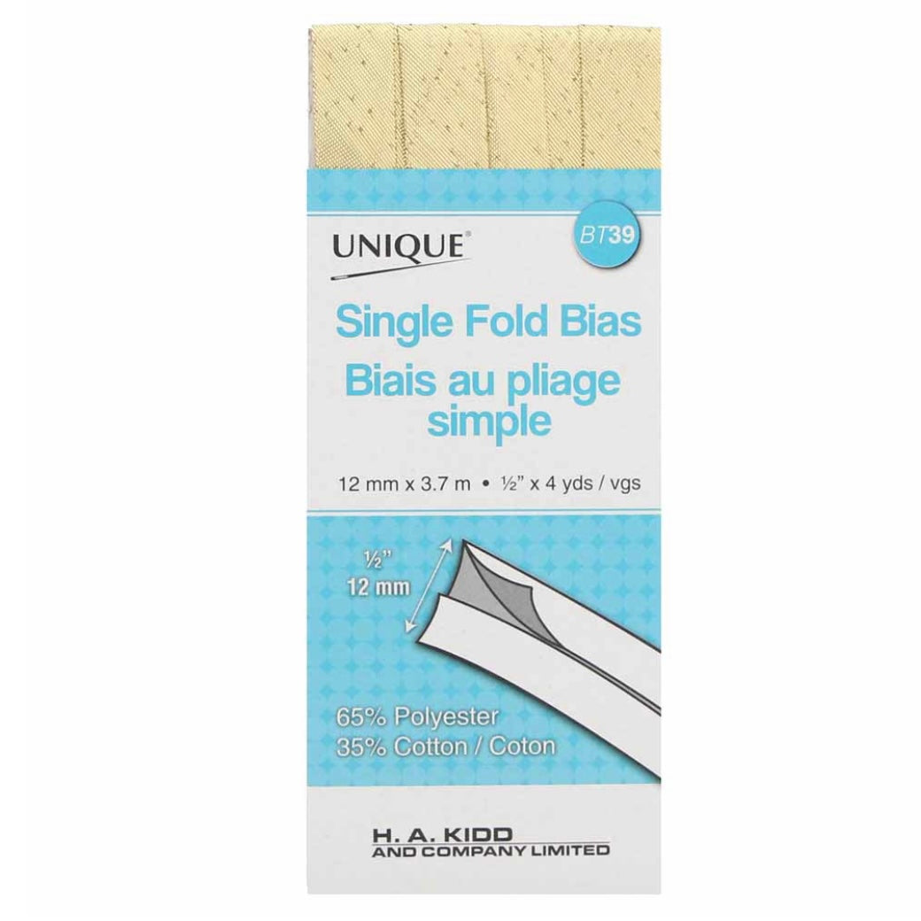 Single Fold Bias Tape - 12mm x 3.7m