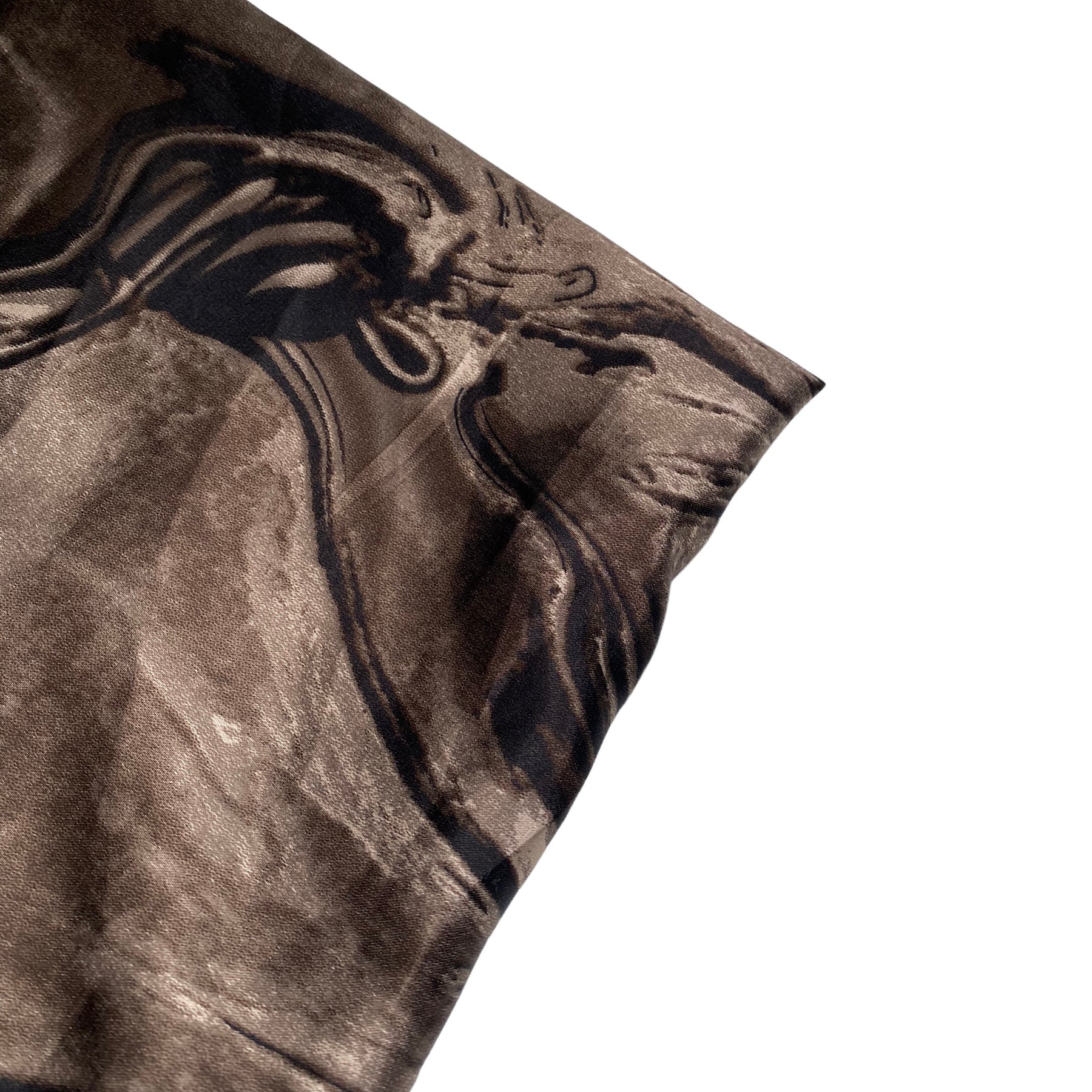 Printed Polyester Charmeuse - Marbled - Brown