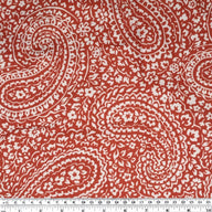 Printed Paisley Cotton Canvas - Coral/White