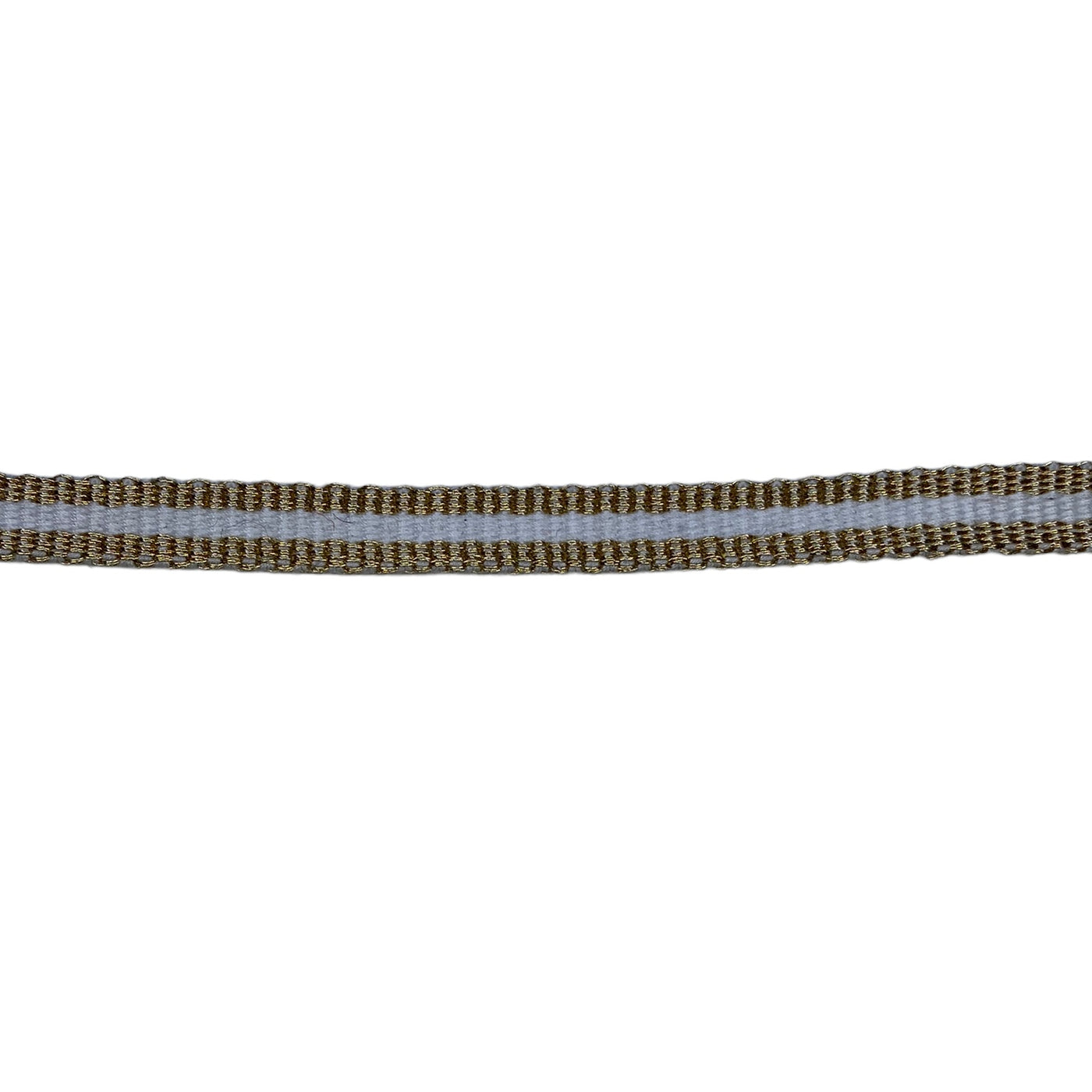 Metallic Decorative Webbing - 11mm - Gold/White