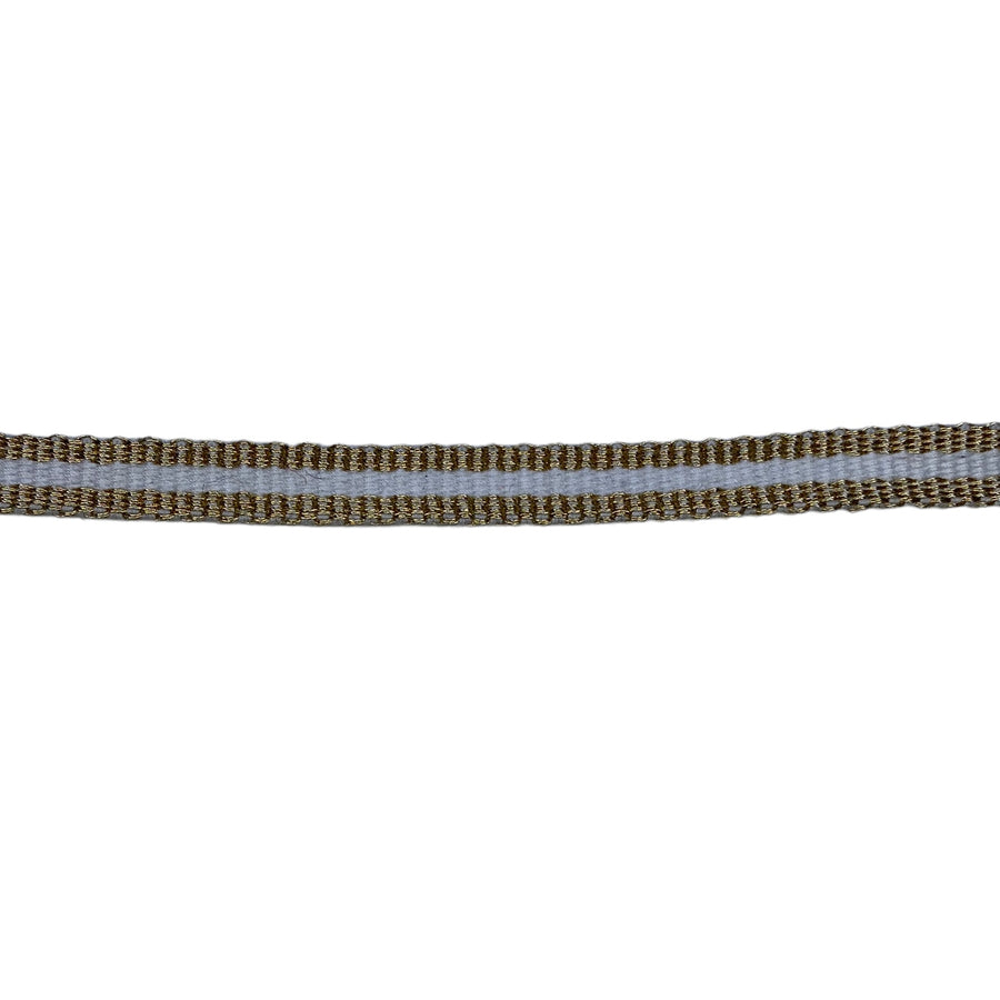Metallic Decorative Webbing - 11mm - Gold/White