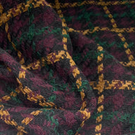 Plaid Coating - Wool Blend - Black/Brown/Purple/Green