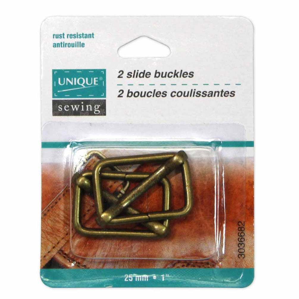 Metal Slide Buckle - 32mm (1 1/4″) - Gold  - 2 pcs