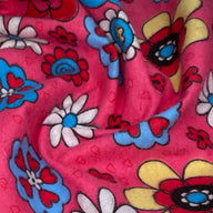 Printed Cotton Flannel - Flowers - Pink