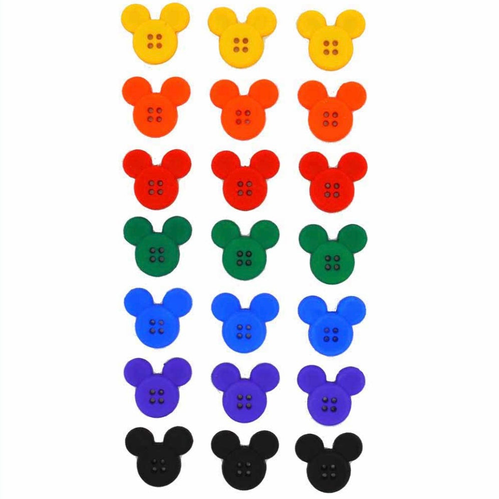 4 Hole Novelty Button - Sew Thru Mickey - 21 count