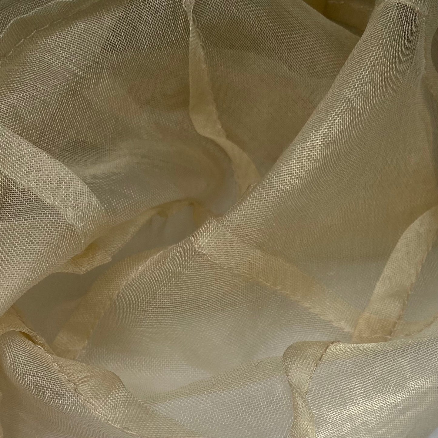 Quilted Silk Organza - 56” - Beige