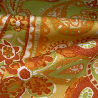 Printed Paisley Cotton Canvas - Orange/Green