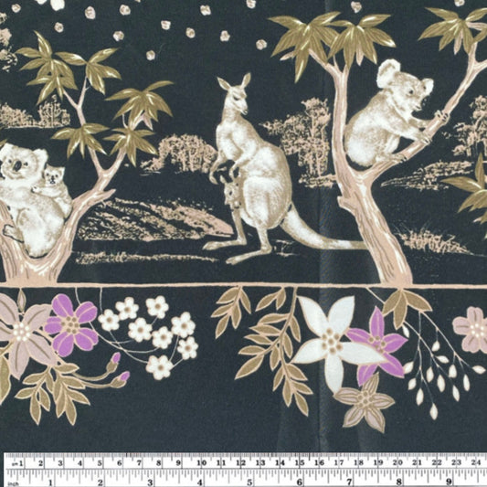 Koala Kangaroo Bordered Lightweight Polyester - 58”