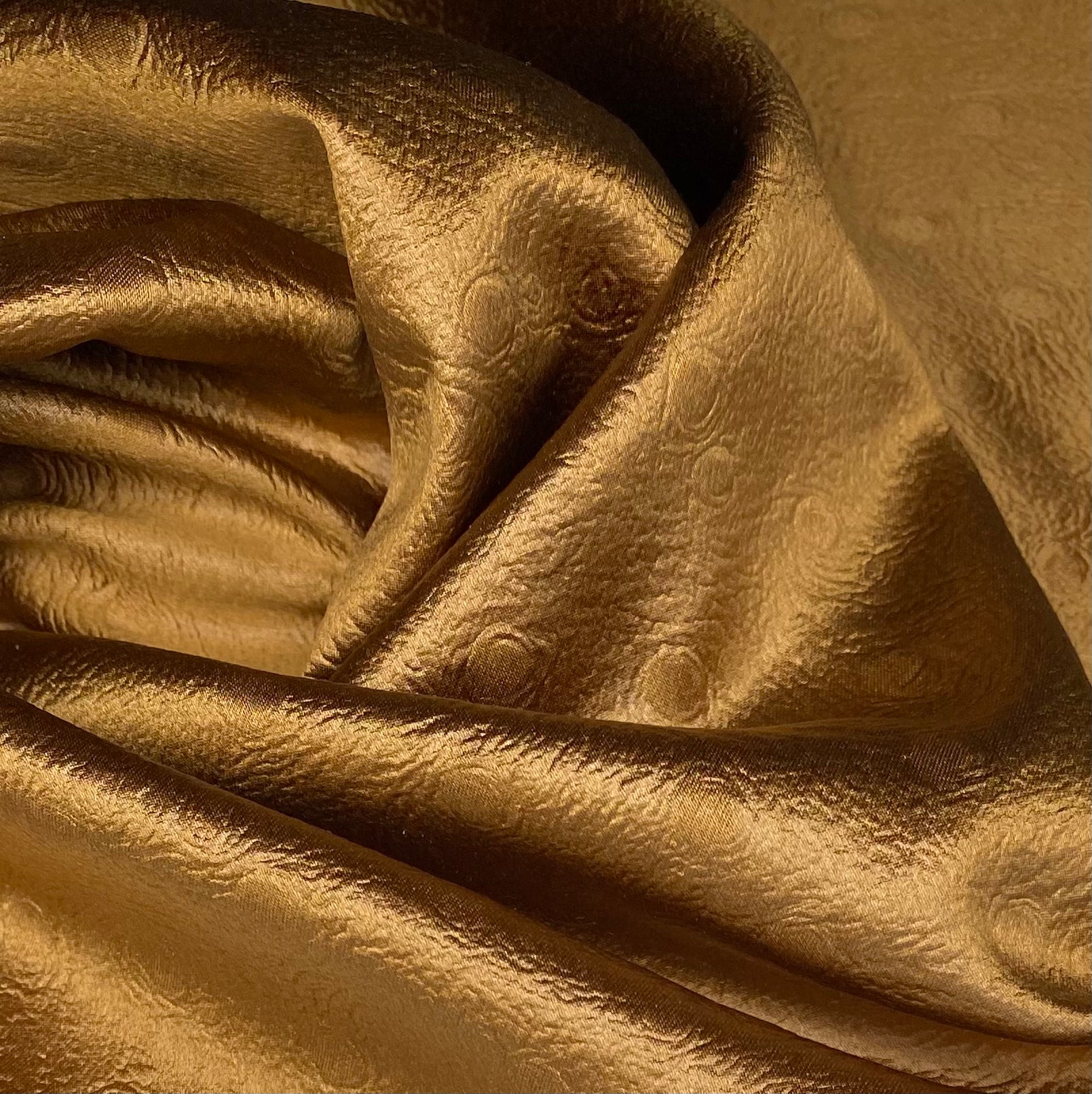 Ostrich Embossed Silk Satin - Bronze