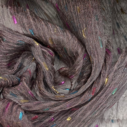 Metallic Silk Organza - Grey
