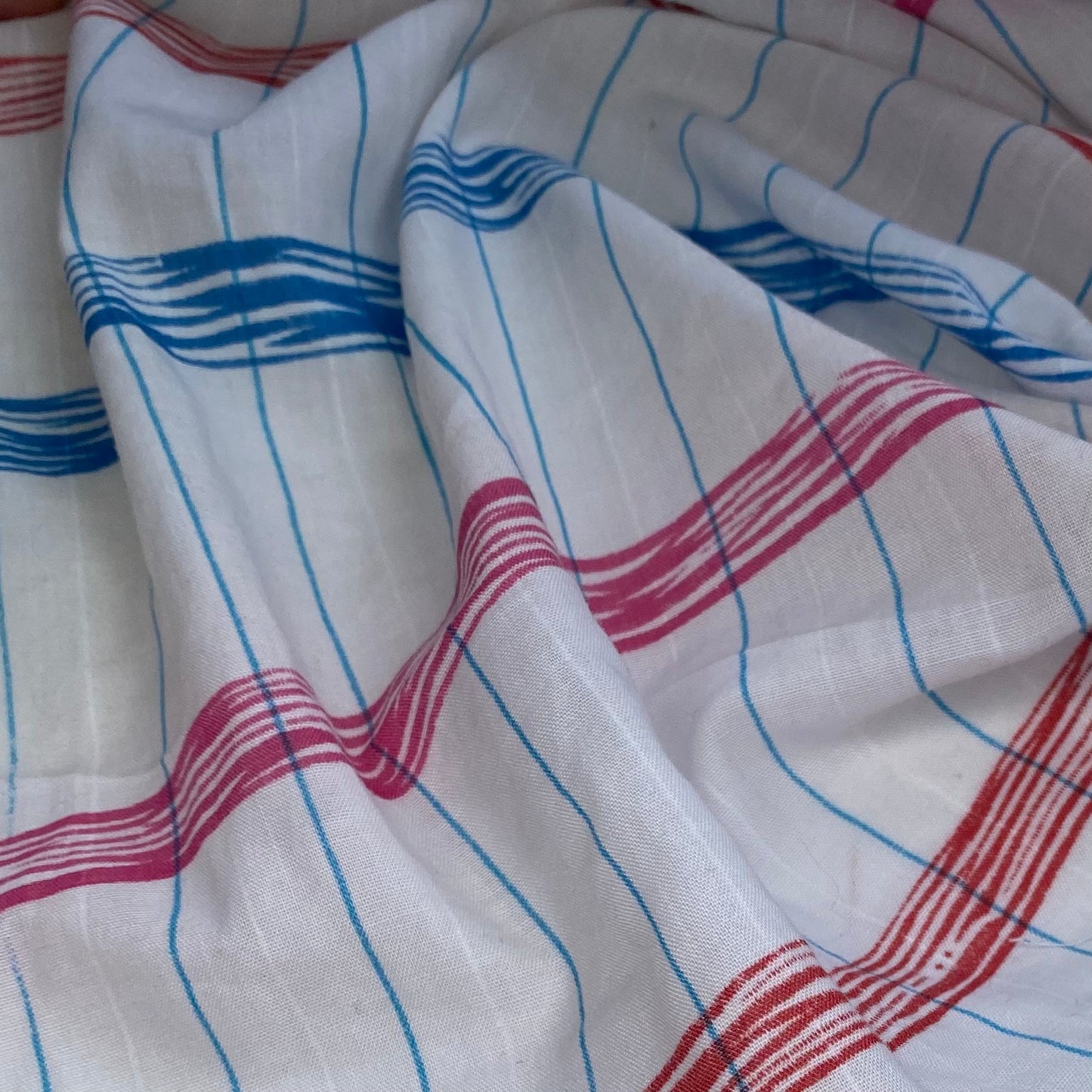 Striped Cotton/Polyester - 44” - White/Blue/Pink/Red