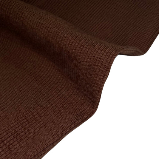 Cotton Tubular Rib Knit - Remnant - Brown