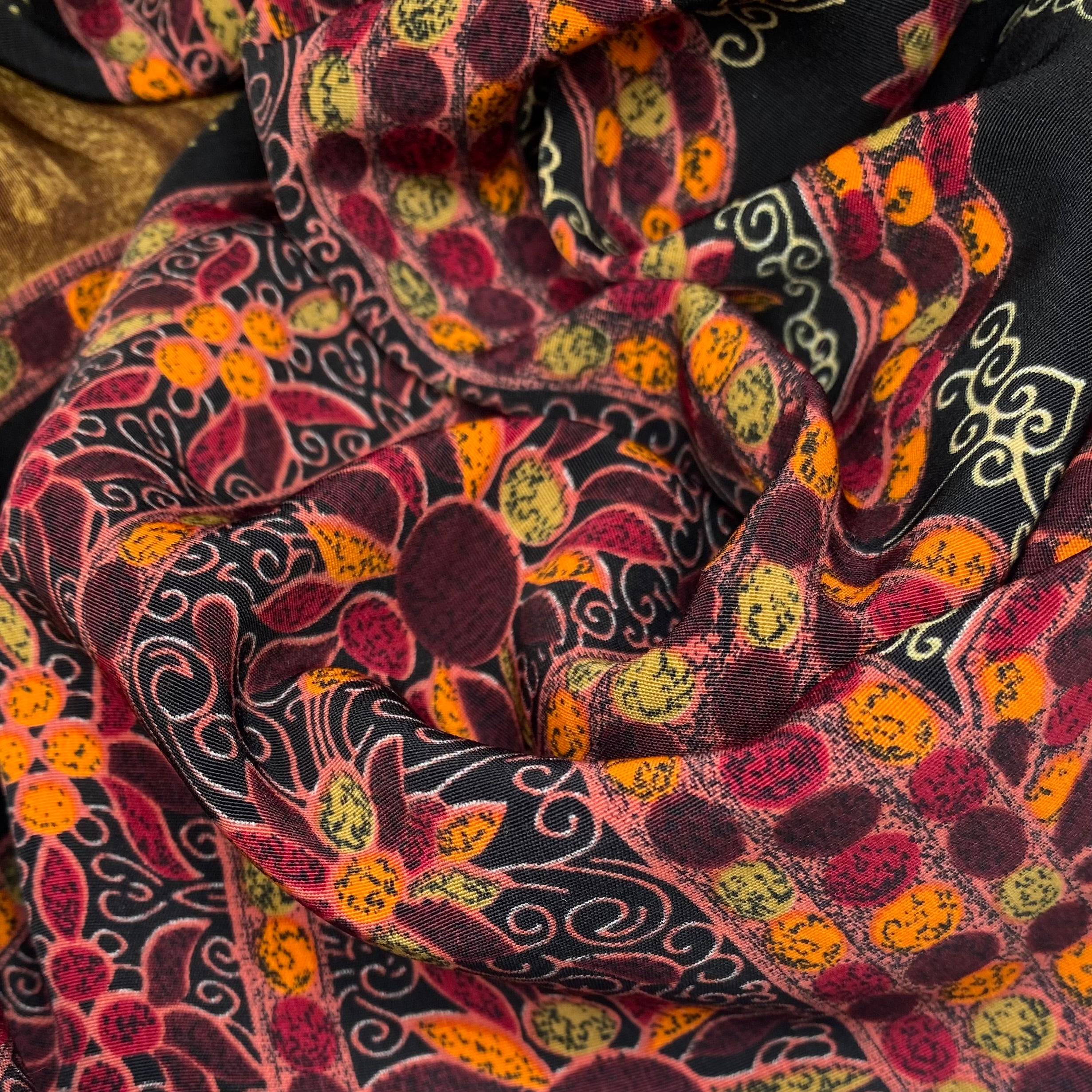 Printed Polyester - Buddha - Red