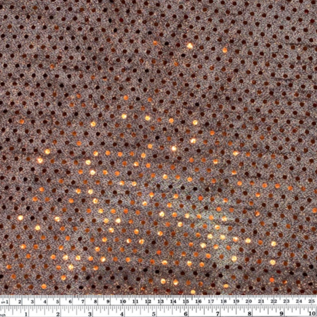 Faux Sequin Shiny Confetti Dot Knit - 45” - Copper