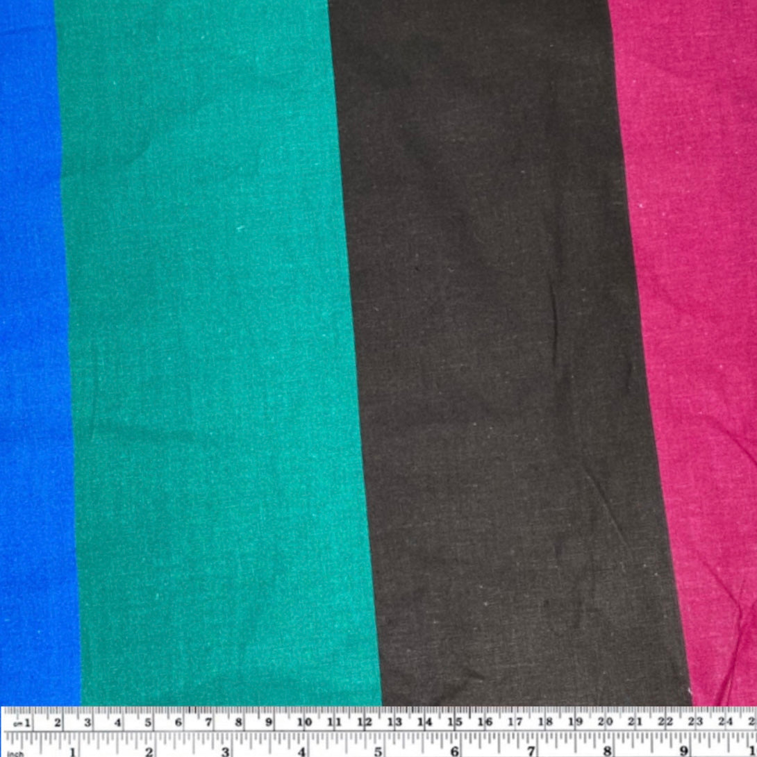 Striped Cotton - 60” - Black/Green/Blue/Purple