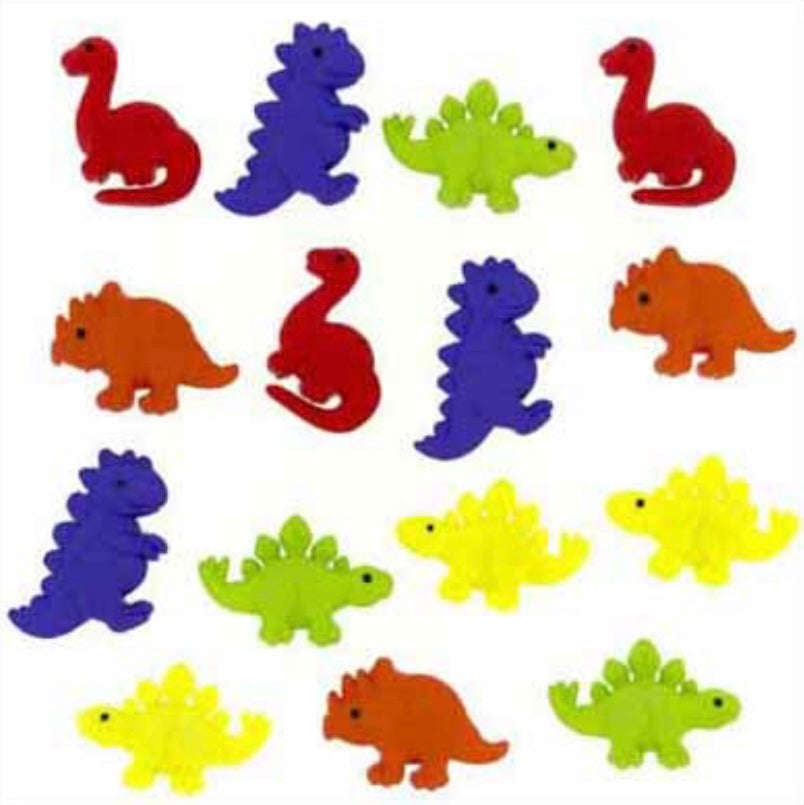 Novelty Buttons - Tiny Dinos - 15 pcs
