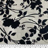 Floral Burnout Silk Chiffon - Black