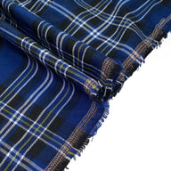 Plaid Wool Blend - Blue/Black/White/Yellow