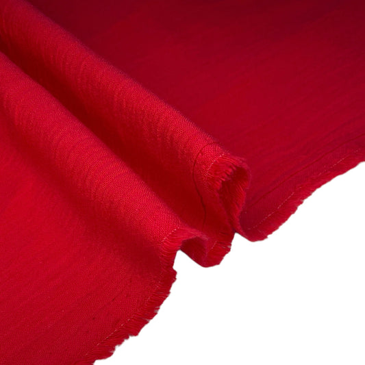 Crinkled Cotton - True Red