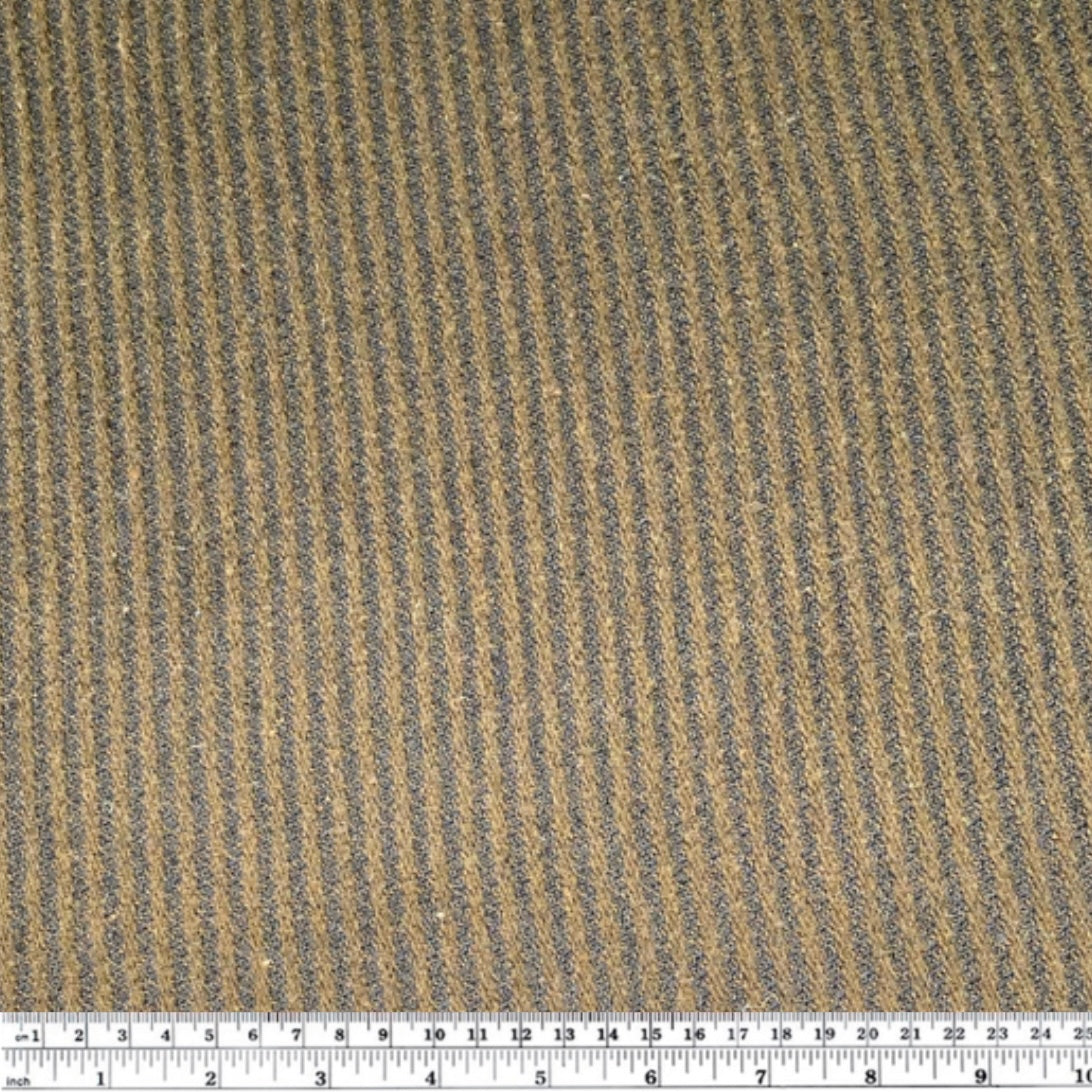 Striped Wool Coating - Remnant - Brown/Black