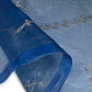 Shot Embroidered Silk Organza - 44” - Blue/Silver
