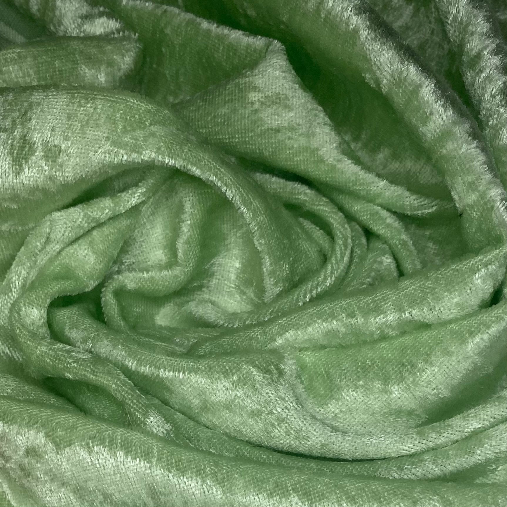 Crushed Stretch Velvet - Mint Green